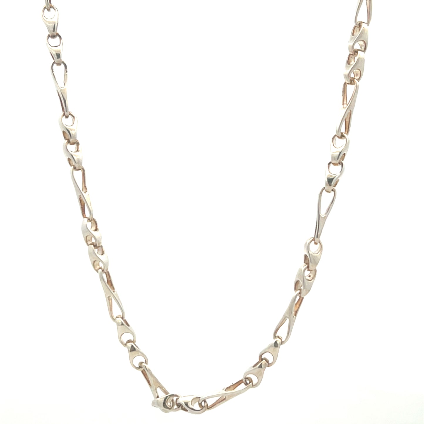 Sterling Silver 18" Double Link Long and Small Necklace