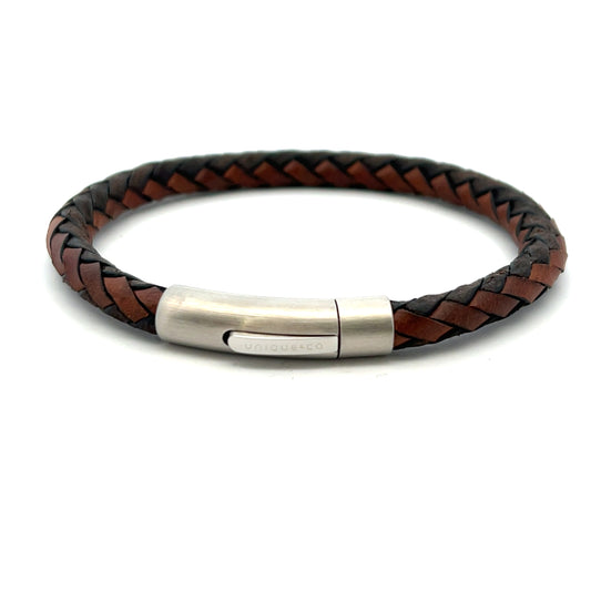 Unique & Co Stainless Steel Coco Leather Bracelet 21cm