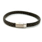 Unique & Co Antique Dark Brown Plait Leather Bracelet 23cm
