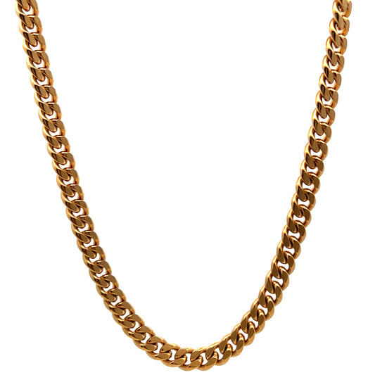 Unique & Co Stainless Steel 50cm Yellow Gold Plated Matt Polished Chain