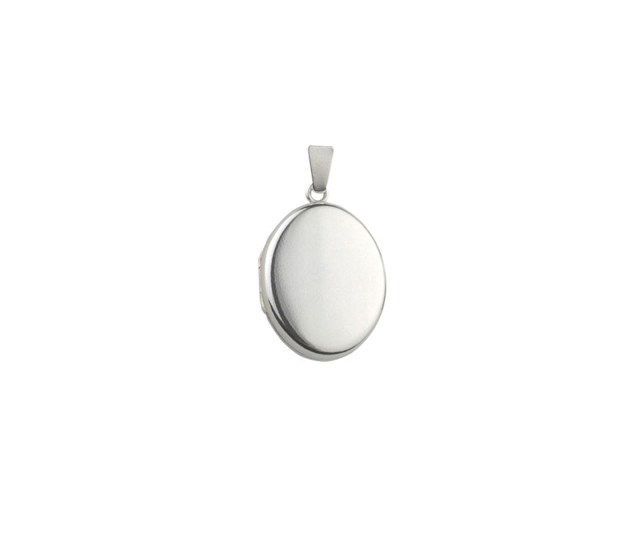 Sterling Silver 20mm Oval Flat Locket