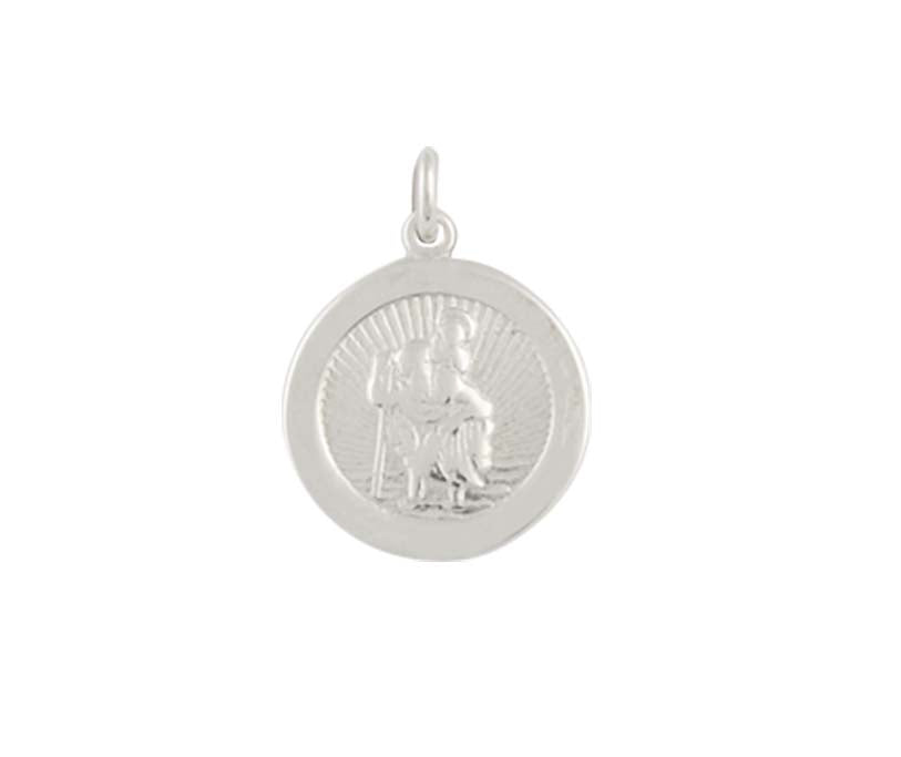 Sterling Silver Small Round St Christopher