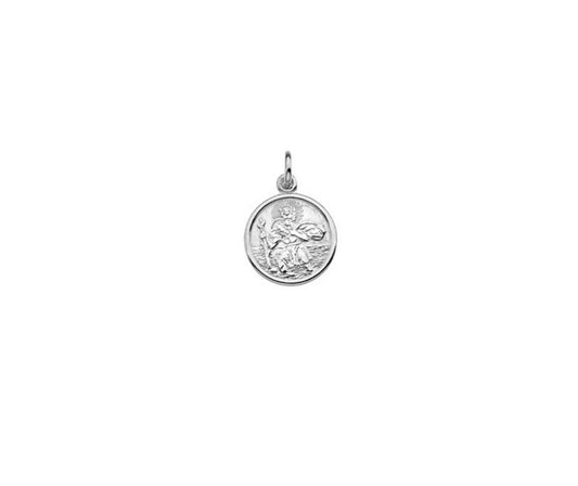 Sterling Silver 10mm Round Edge St Christopher