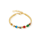 Coeur De Lion Sparkling Cubes Fusion Yellow Gold Plated Multicoloured Bracelet