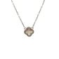 Sterling Silver Mother of Pearl and Cubic Zirconia Four Petal Necklace