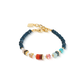 Coeur De Lion Sparkling Princess Spikes Multicoloured and Dark Blue Yellow Gold Plated Bracelet