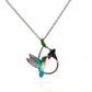 Sterling Silver Enamel Hummingbird Pendant And Chain