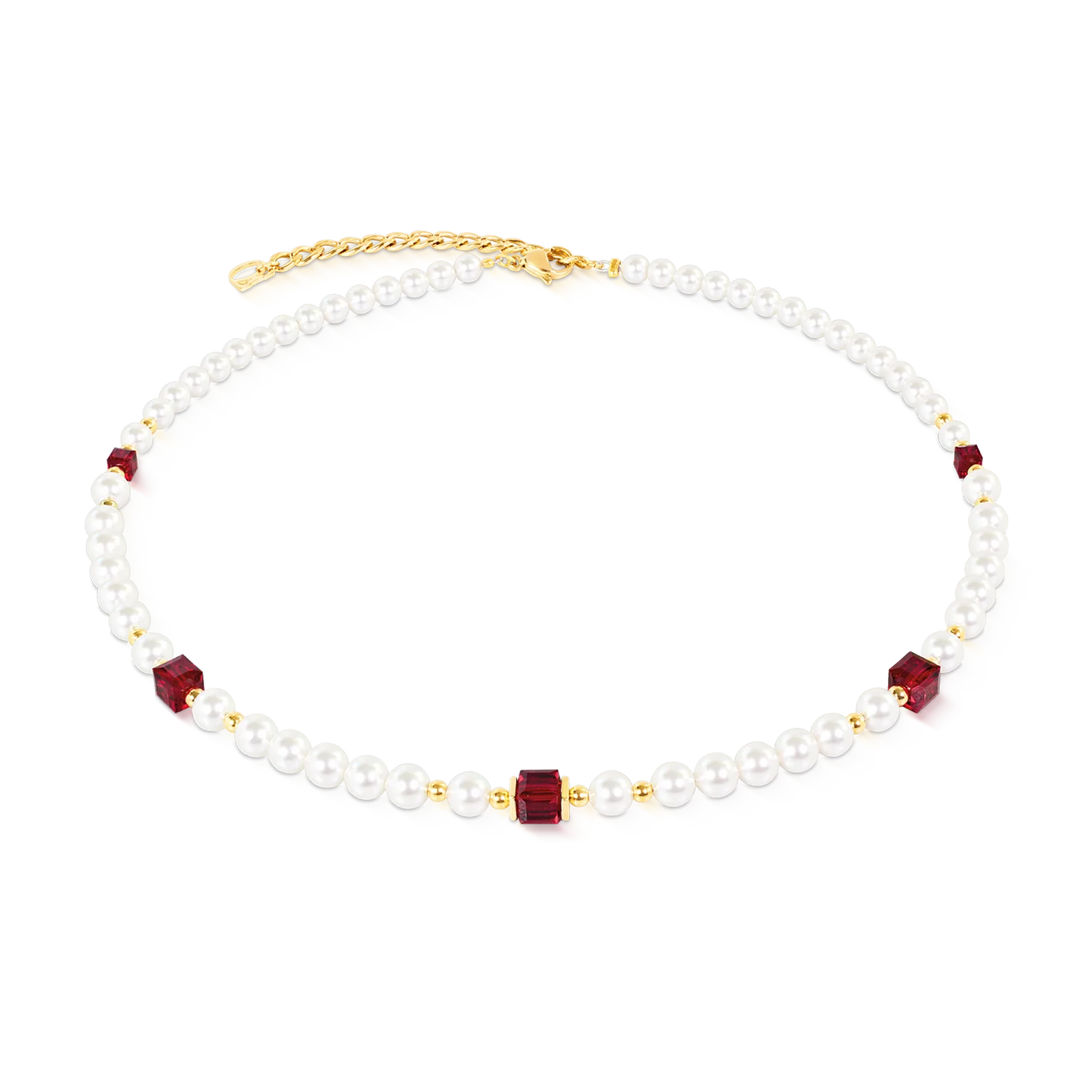Coeur De Lion Cocktail Pearls Necklace Ruby