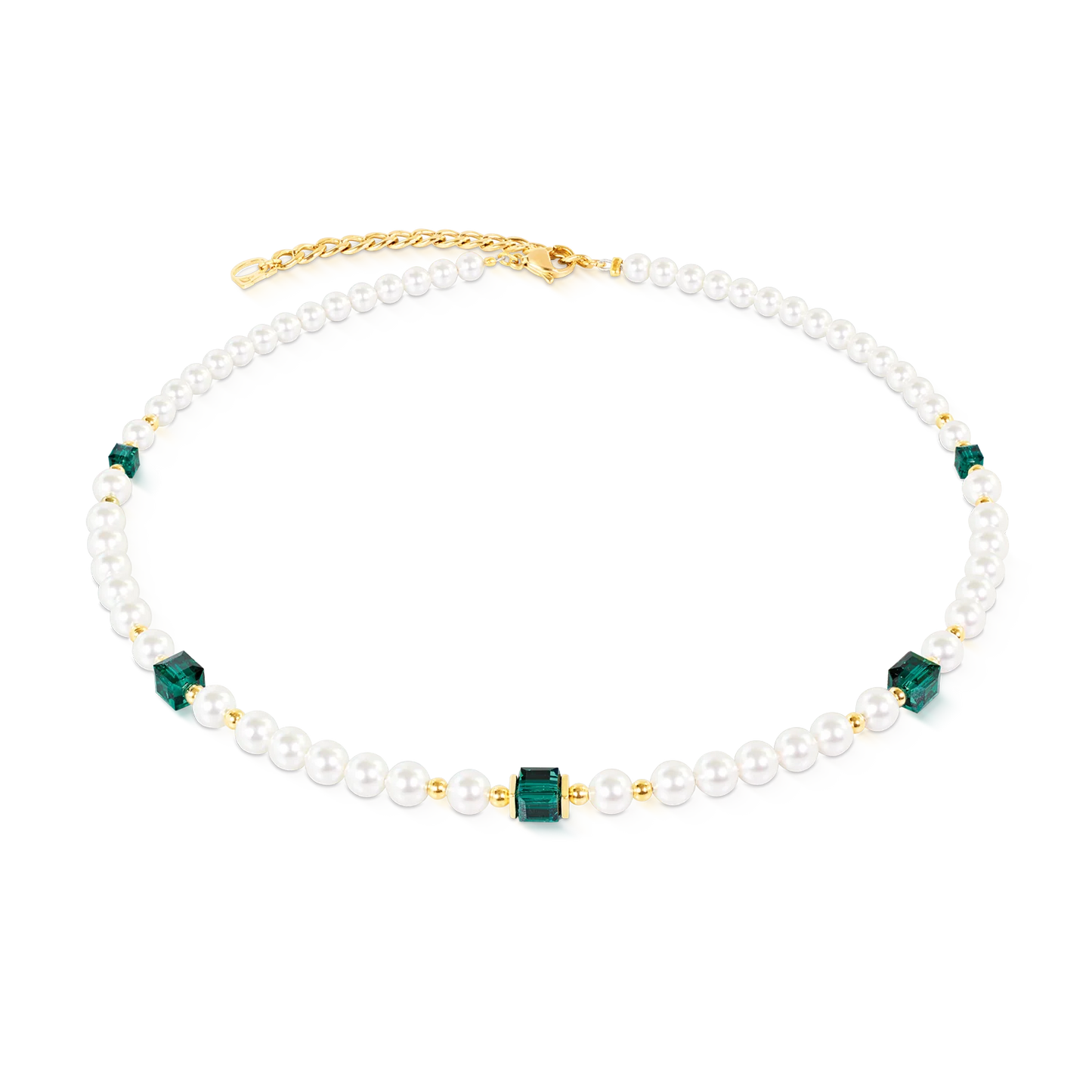 Coeur De Lion Cocktail Pearls Necklace Emerald