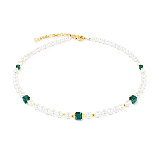 Coeur De Lion Cocktail Pearls Necklace Emerald