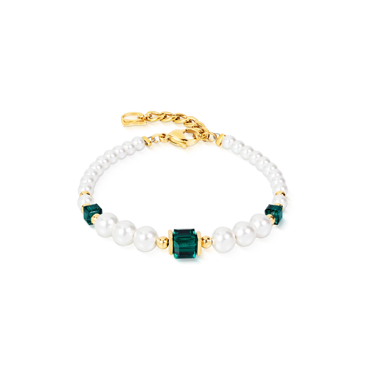 Coeur De Lion Cocktail Pearls Bracelet Emerald