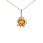 Sterling Silver Amber Floral Pendant