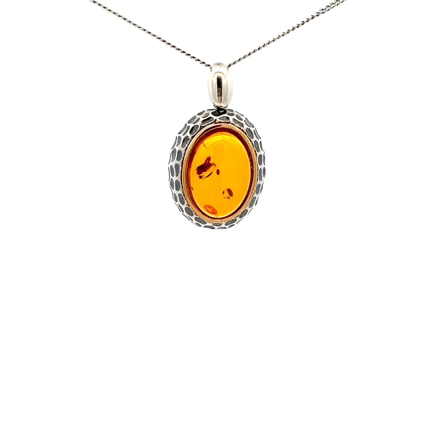 Sterling Silver Amber Pendant