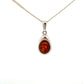 Sterling Silver Amber Oval Pendant
