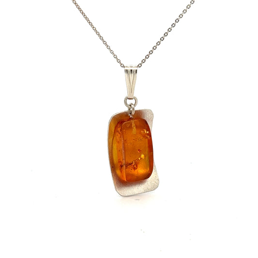 Sterling Silver Amber Pendant