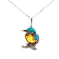 Sterling Silver Amber And Turquoise Silver Kingfisher Necklace