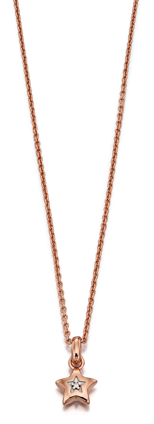 Little Star Rei Rose Gold Plated Diamond Star Necklace