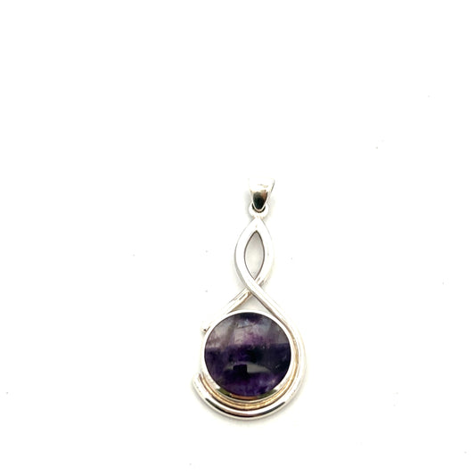 Derbyshire Blue John Sterling Silver Decorative Pendant