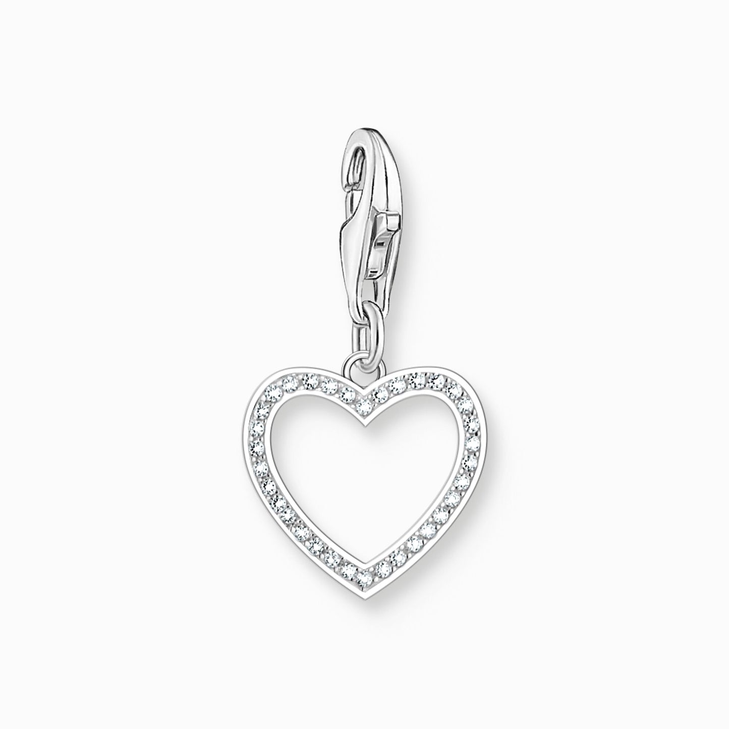 Thomas Sabo White Cubic Zirconia Cutout Heart Charm 2203-051-14