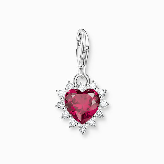 Thomas Sabo Romance Red White Heart Cluster Charm 2204-013-10