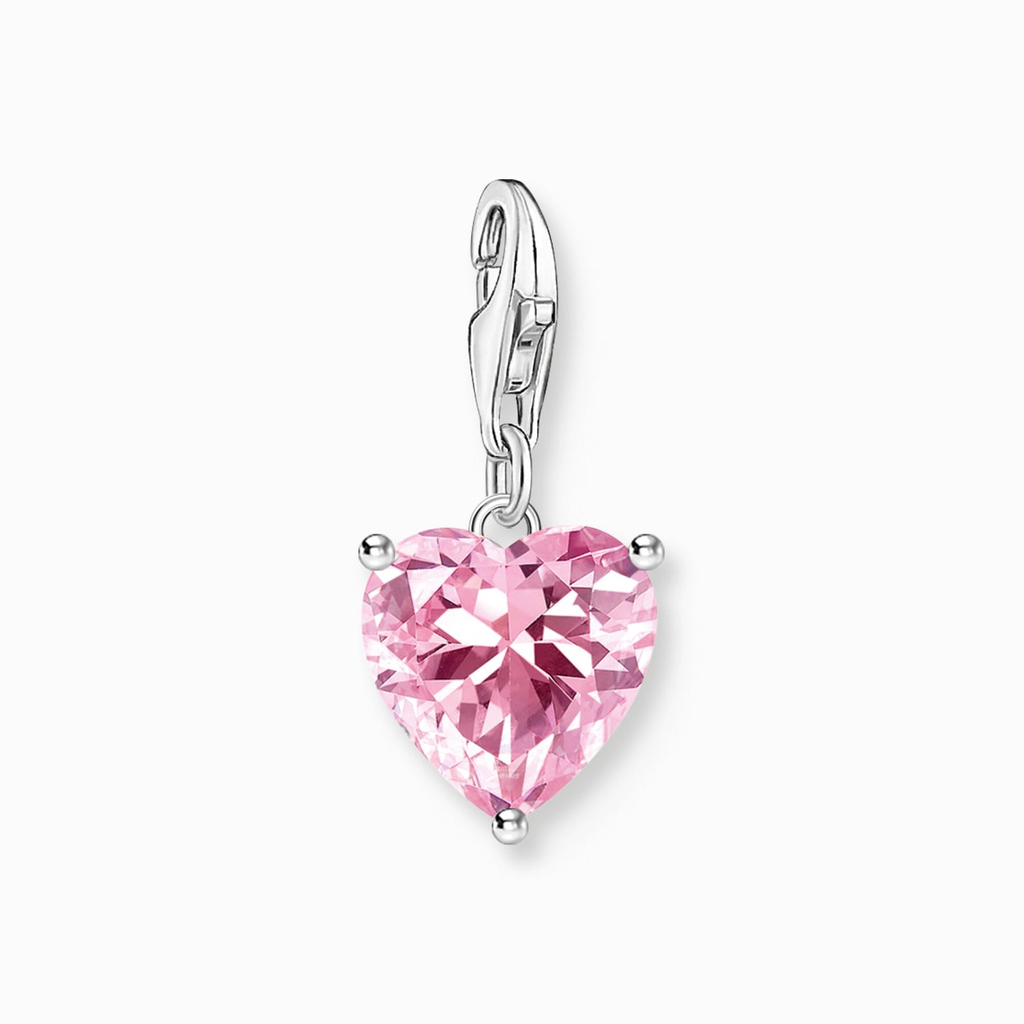 Thomas Sabo Silver Pink Cubic Zirconia Heart Charm 2205-051-9