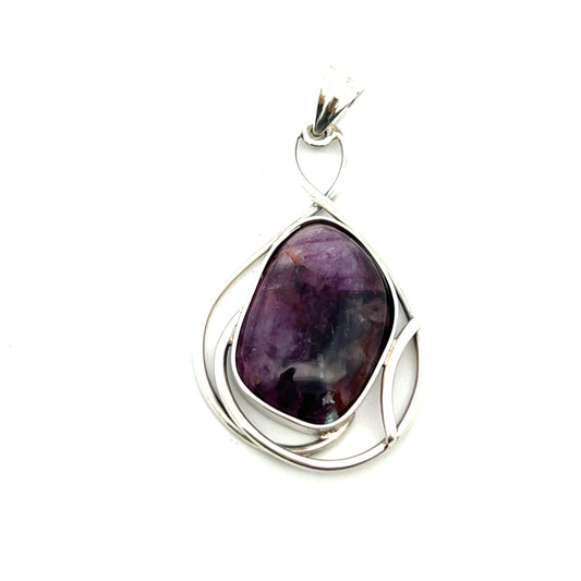 Derbyshire Blue John Sterling Silver Unique Shaped Pendant