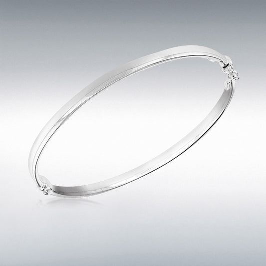 Sterling Silver 4x2mm Oval Tube Polished Bangle
