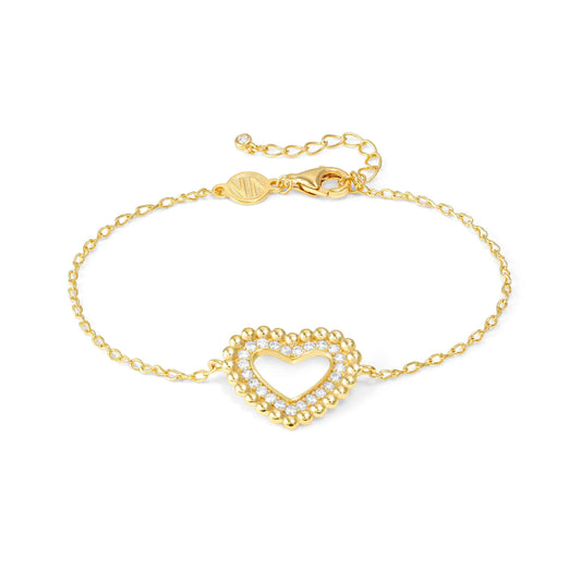 Nomination Lovecloud Yellow Gold Plated Cubic Zirconia Heart Bracelet 240502/008