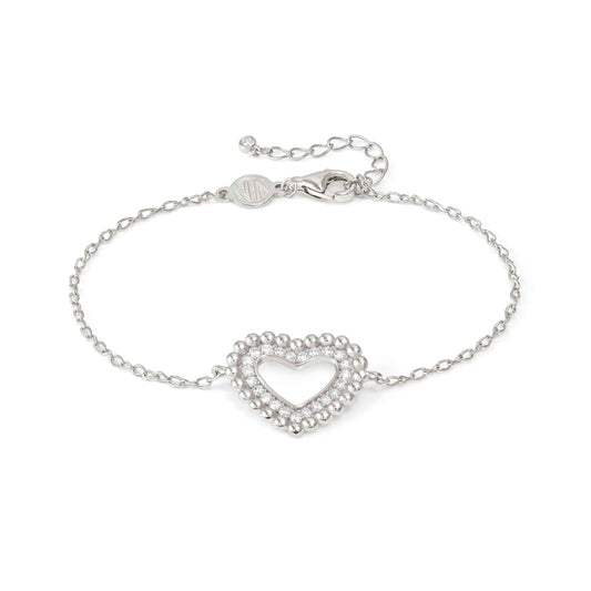 Nomination Lovecloud Sterling Silver and Cubic Zirconia Heart Bracelet 240502/009
