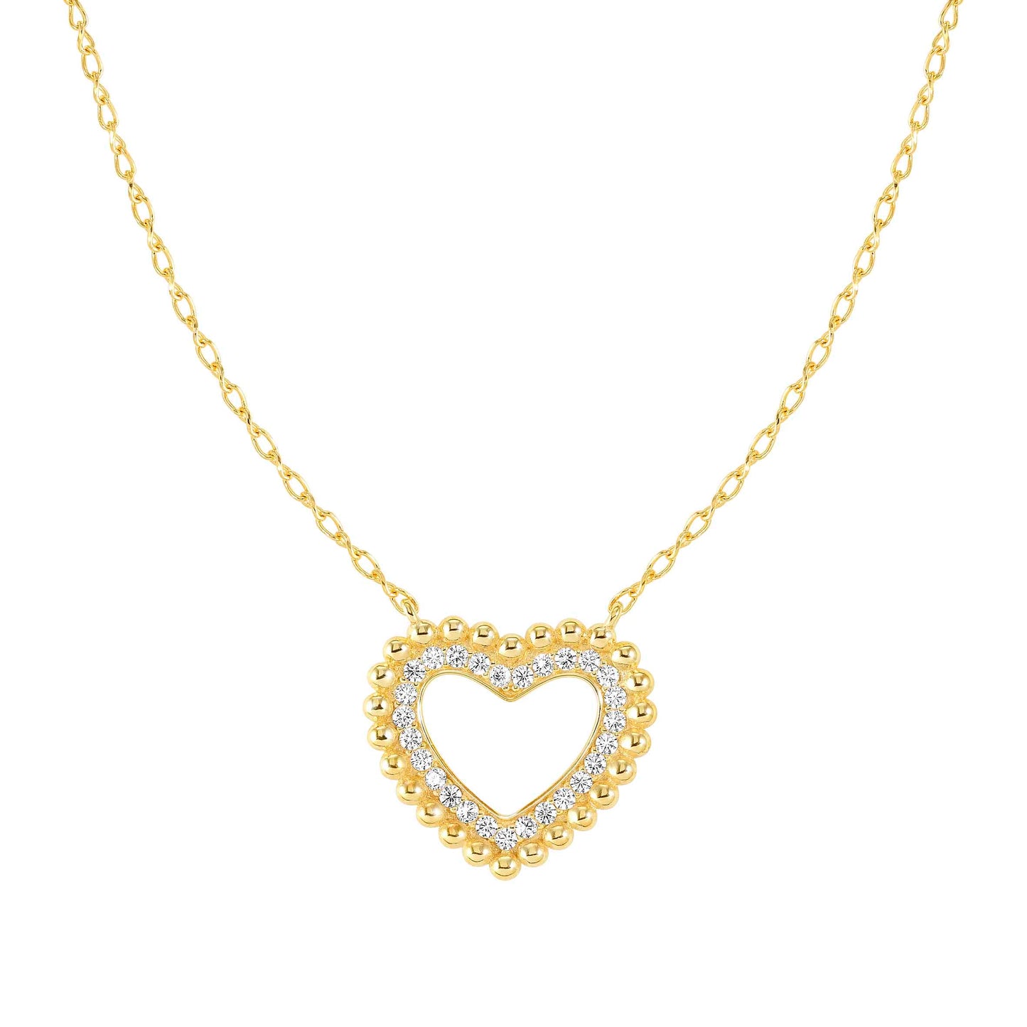 Nomination Lovecloud Heart Necklace Yellow Gold Plated and Cubic Zirconia 240504/008