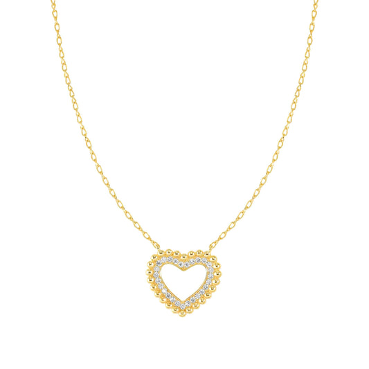 Nomination Lovecloud Heart Necklace Yellow Gold Plated and Cubic Zirconia 240504/008