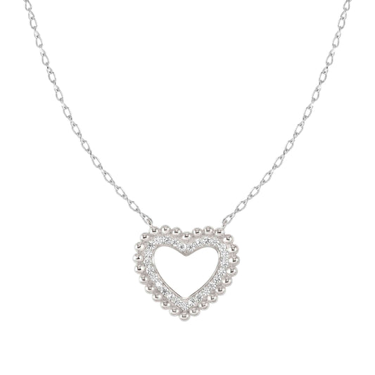 Nomination Lovecloud Sterling Silver Cubic Zirconia Heart Necklace 240504/009