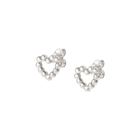 Nomination Lovecloud Sterling Silver Beaded Heart Stud Earrings 240506/009