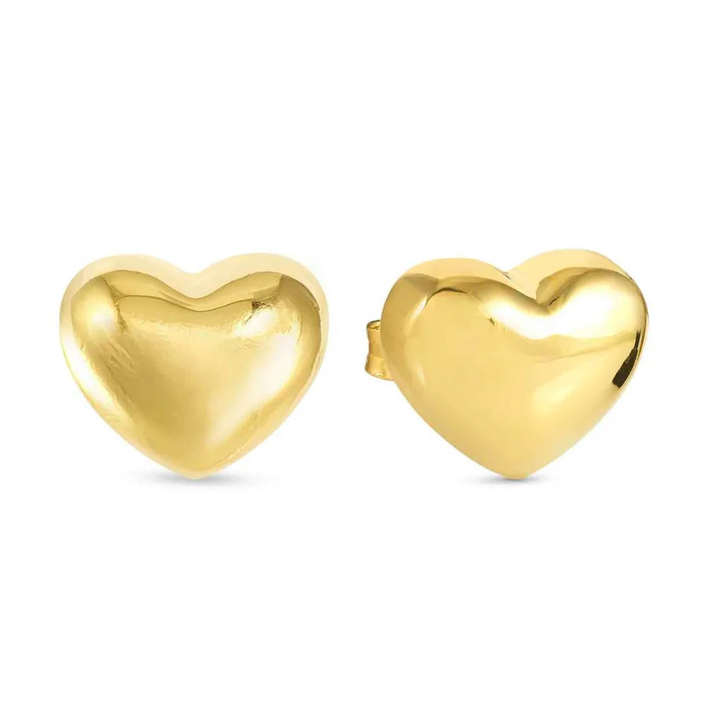 Nomination Armonica Big Yellow Gold Plated Heart Stud Earrings 241308/006