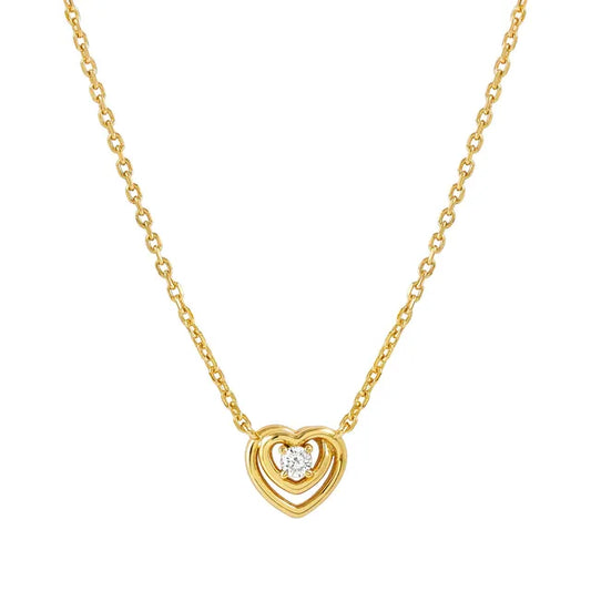 Nomination Cosmiclove Yellow Gold Heart Cubic Zirconia Necklace 241706/006