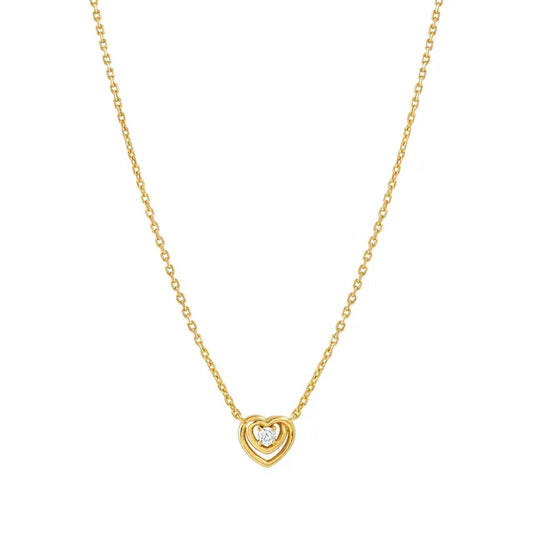 Nomination Cosmiclove Yellow Gold Heart Cubic Zirconia Necklace 241706/006