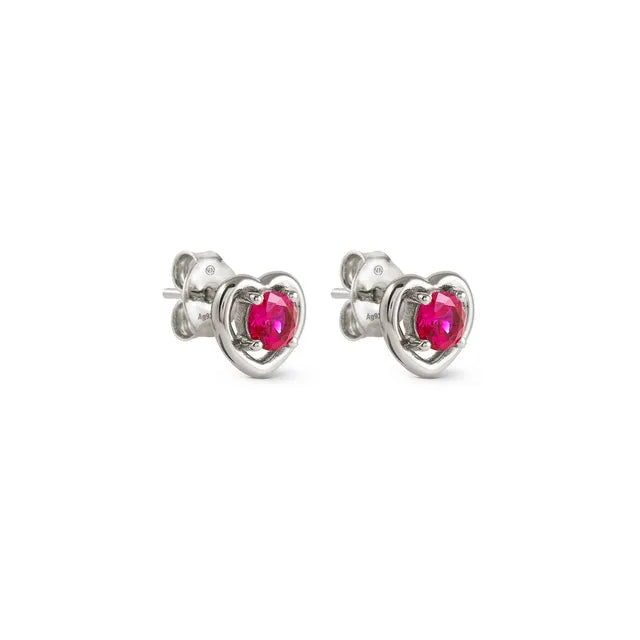 Nomination Cosmiclove Red Cubic Zirconia Heart Stud Earrings 241711/006