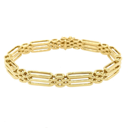 9ct Gold Gate And Panther Link Bracelet