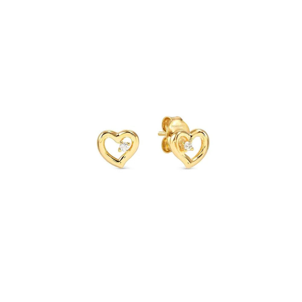 Nomination Dreams Beats Silver and Gold Cubic Zirconia Heart Earrings 242603/006