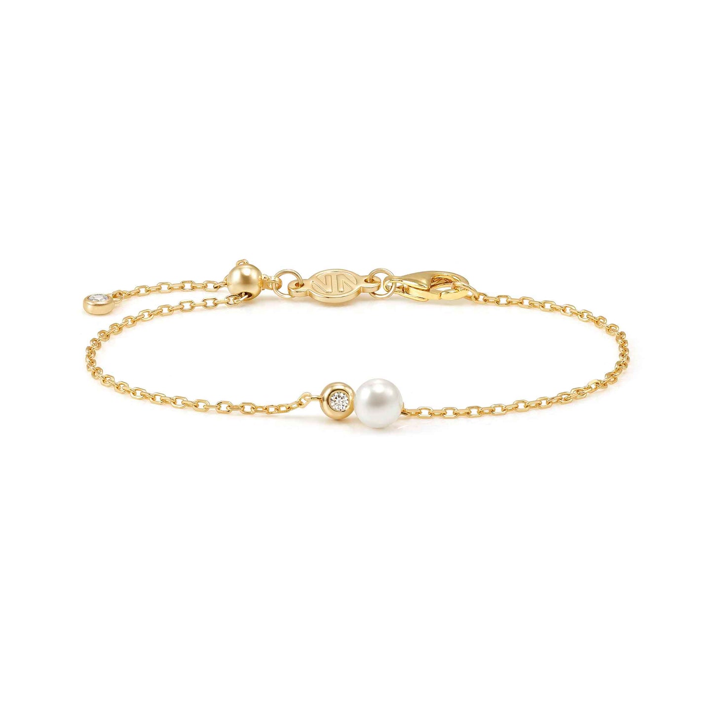 Nomination Pearls Loop Yellow Gold Plated Sterling Silver Cubic Zirconia Bracelet 242901/044