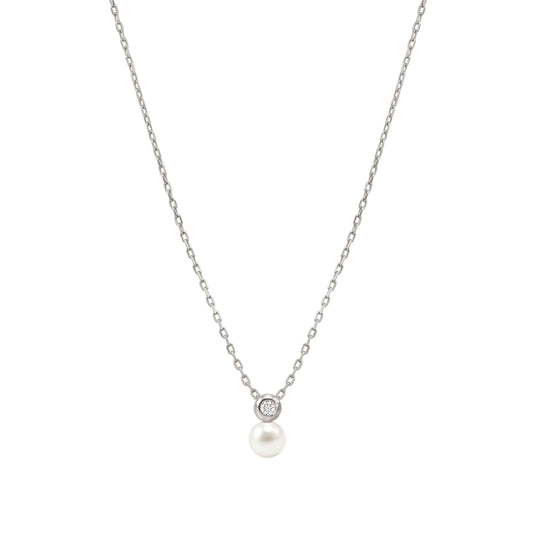 Nomination Pearls Loop Sterling Silver Cubic Zirconia Necklace 242902/044