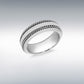 Sterling Silver 6mm Band with Twisted Rope Line Edges Size R