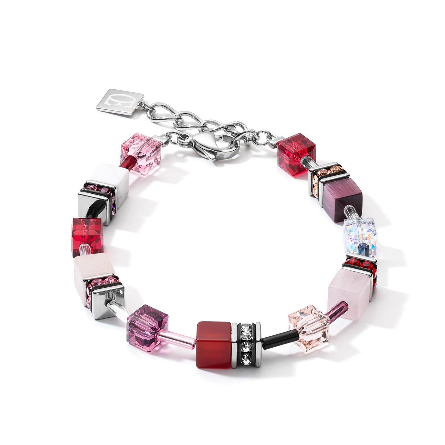 Coeur De Lion Red Pink Cube Bracelet 4905/30-0308