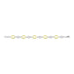 Yellow Gold Plated & Sterling Silver Cubic Zirconia Alternated Oval Bracelet