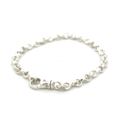 Sterling Silver Figure of Eight Bracelet 7.5"