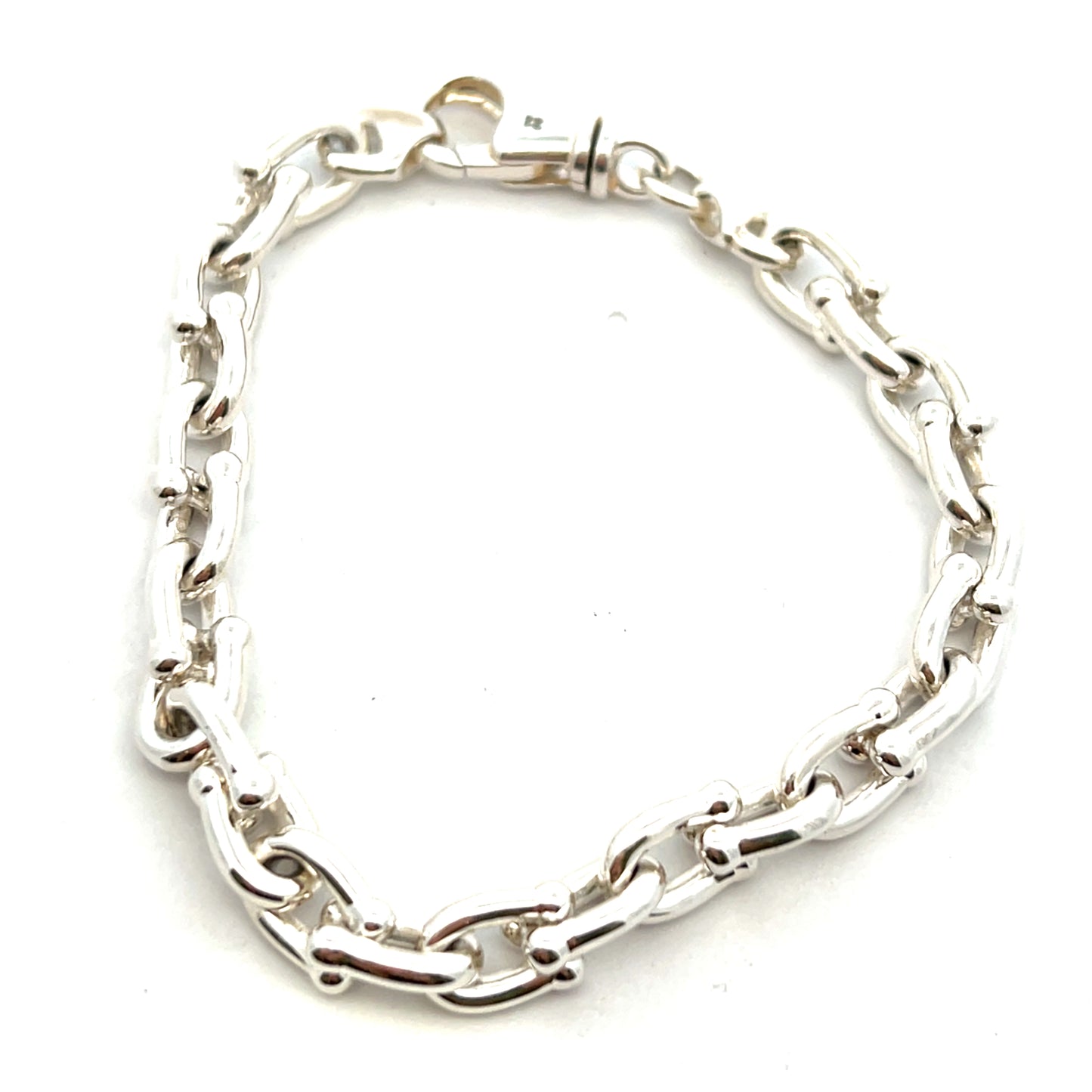 Sterling Silver Horseshoe Bracelet 7.8"