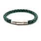 Unique & Co Stainless Steel Green Suede Leather  Bracelet 19cm