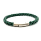 Unique & Co Plaited Green Suede Leather Stainless Steel Bracelet 21cm