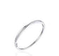 Sterling Silver Two Strand Plain and Cubic Zirconia Bangle
