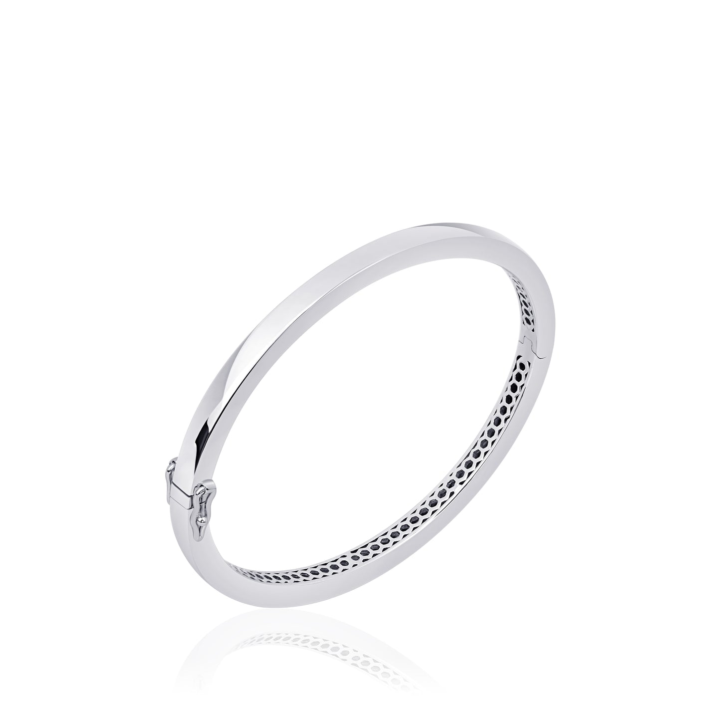 Sterling Silver 4mm Flat Hollow Bangle